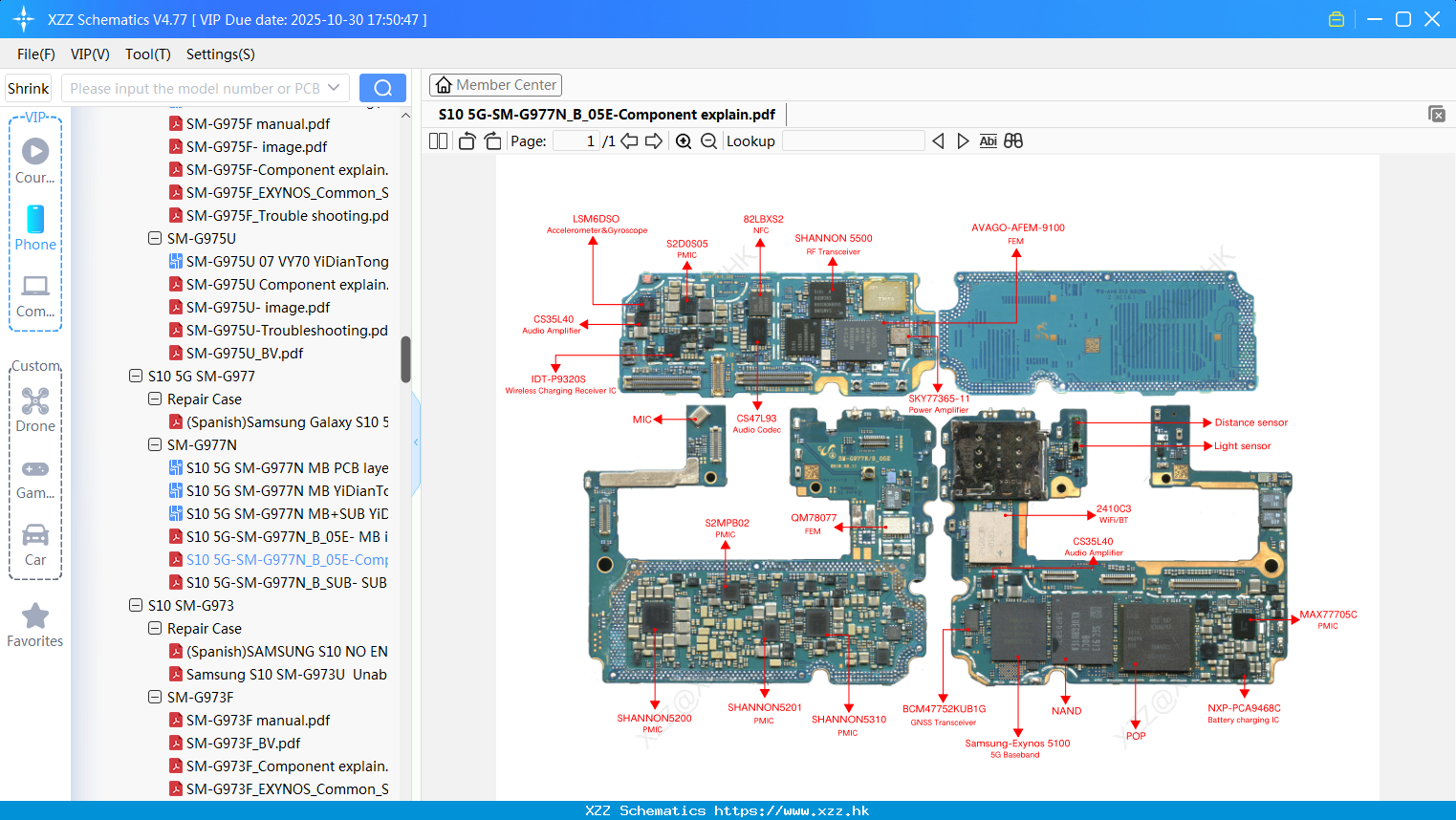 Samsung S10 5G-SM-G977N_B_05E-Component Explain